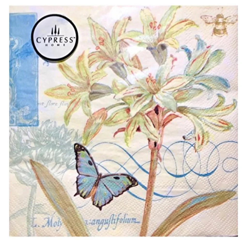 Cypress Home Luncheon Napkins ~ Floral Silhouette 20 ct